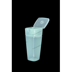 55ml Plastic PET Square Bottle with Flip Top Cap for Cosmetics Packaging