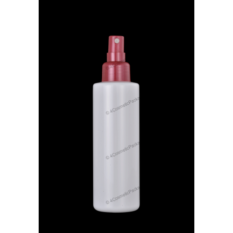 125ml Plastic PET Cylinder Bottle 24/410 with Fine Mist Sprayer for Cosmetics Packaging