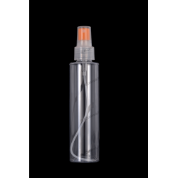 250ml Plastic Cosmo Round PET Bottle 24/410 Neck with Fine Mist Sprayer for Cosmetics Packaging