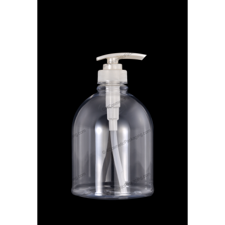 500ml Plastic PET Bottle 28/410 Neck with Lotion Pump for Cosmetics Packaging