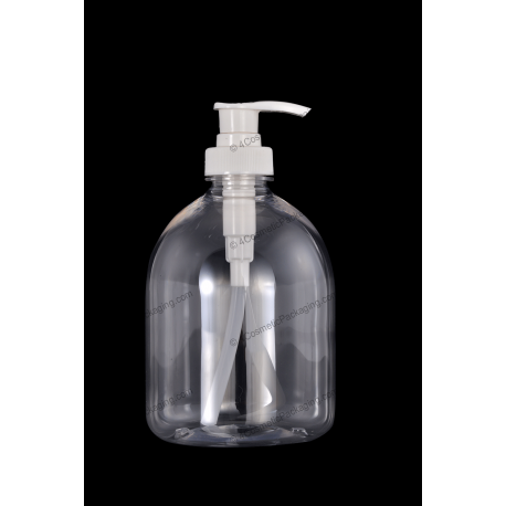 500ml PET Bottle 28/410 Neck with Lotion Pump for Cosmetics Packaging