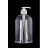 550ml Plastic Cosmo Round PET Bottle 28/410 Neck with Lotion Pump for Cosmetics Packaging