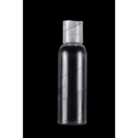 60ml 2oz Plastic PETG Bottle 20/410 Neck Finish with Disc Top Cap for Cosmetics Packaging